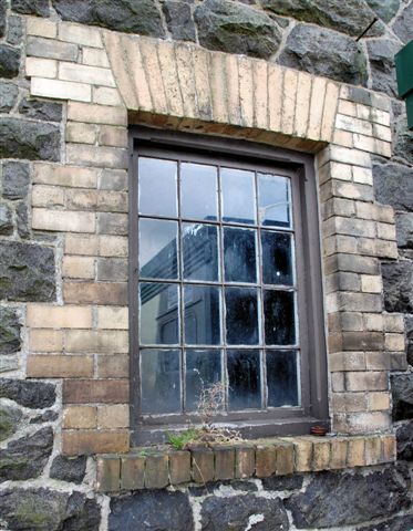 Original NWNGR window surviving on northern wall of Goods shed