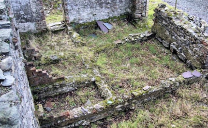 Interior of the building  with Ladies and Gents toilets to the left